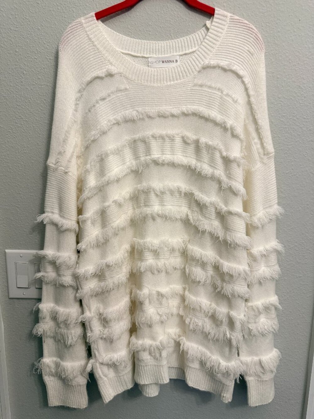 Shop WANNA B White Sweater-L